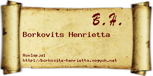 Borkovits Henrietta névjegykártya