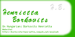 henrietta borkovits business card